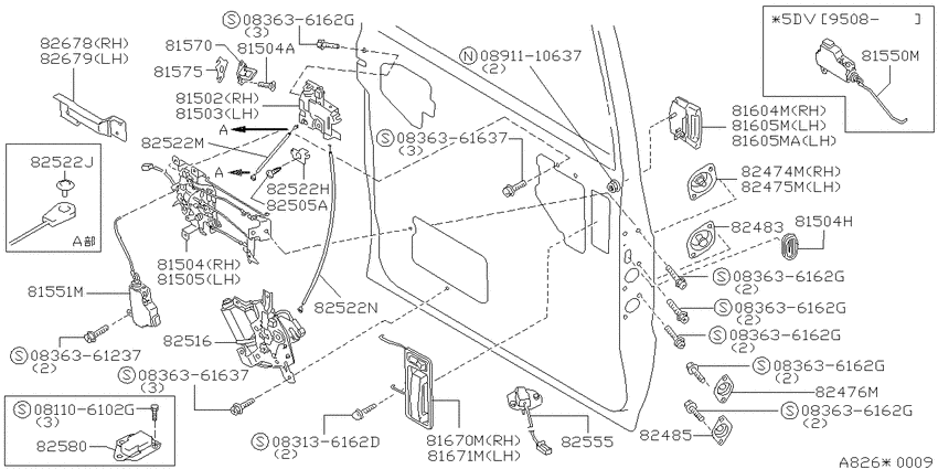 Slide door lock & handle