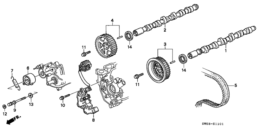 Camshaft/timing belt