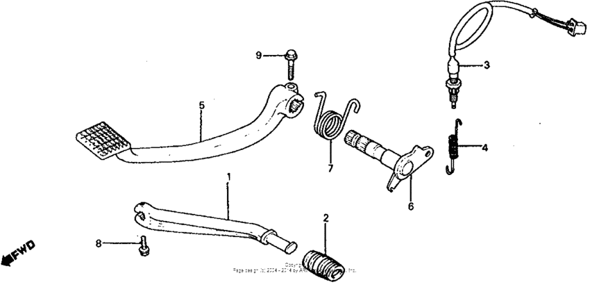 Brake pedal + gearshift pedal