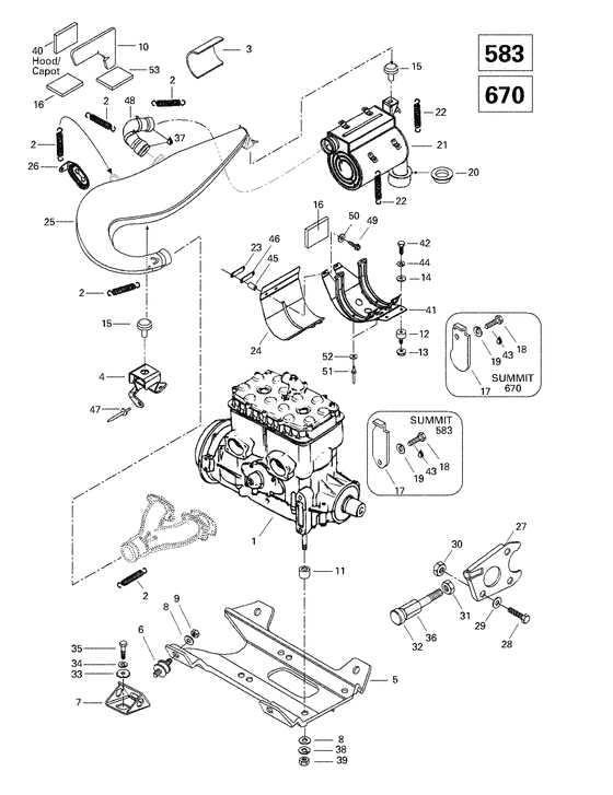 01- engine support and muffler