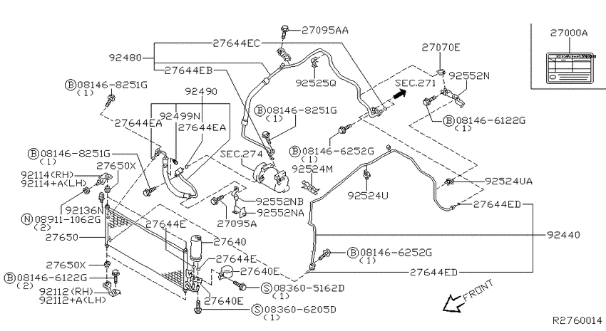 Condensor, liquid tank