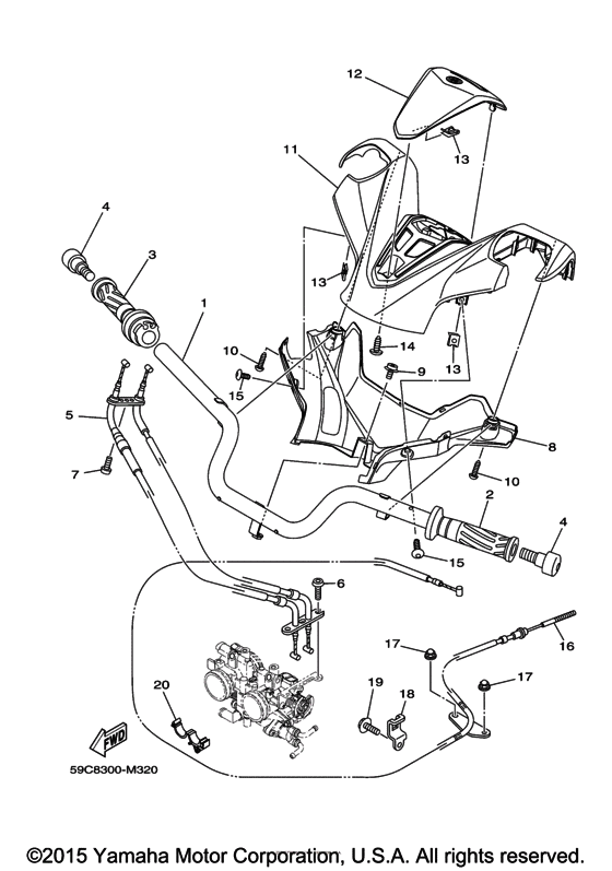 Steering handle & cable