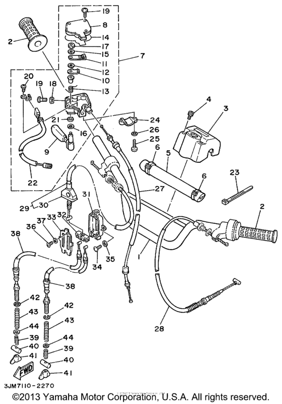Steering handle & cable