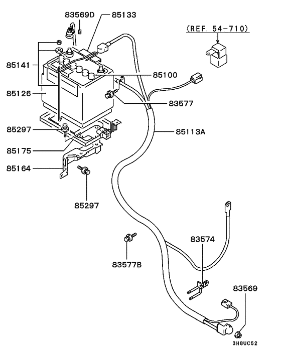 Battery cable & bracket
