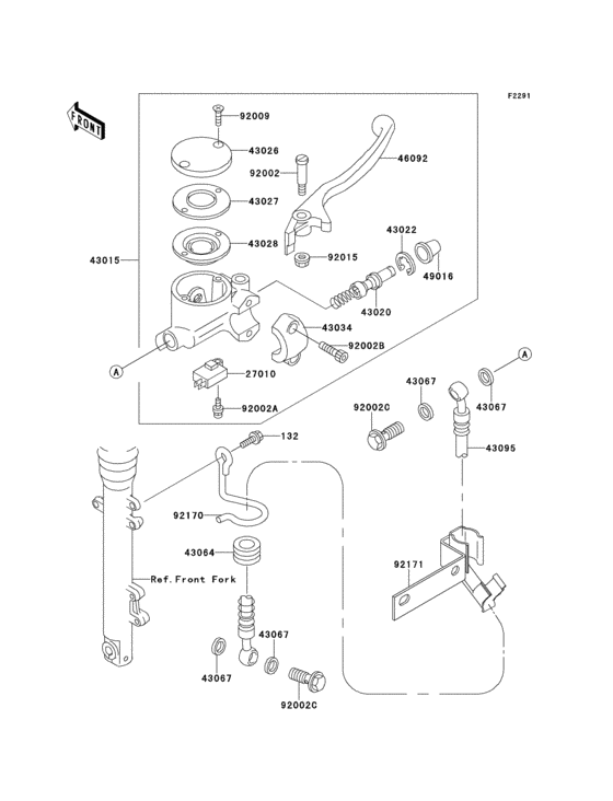 Front master cylinder