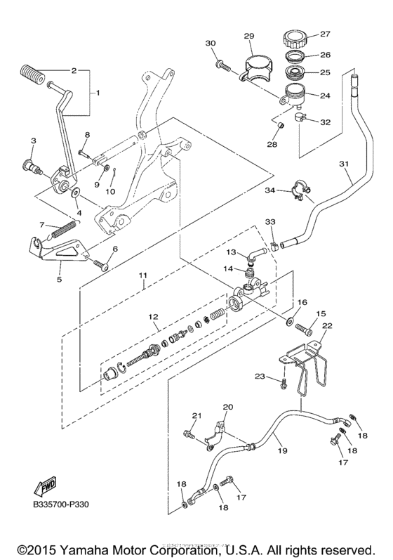 Rear master cylinder