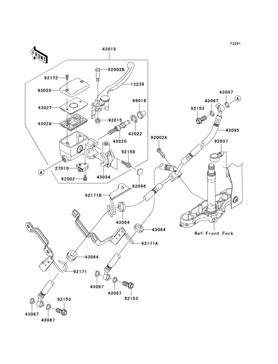 Front master cylinder