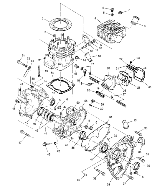 Crankcase and cylinder