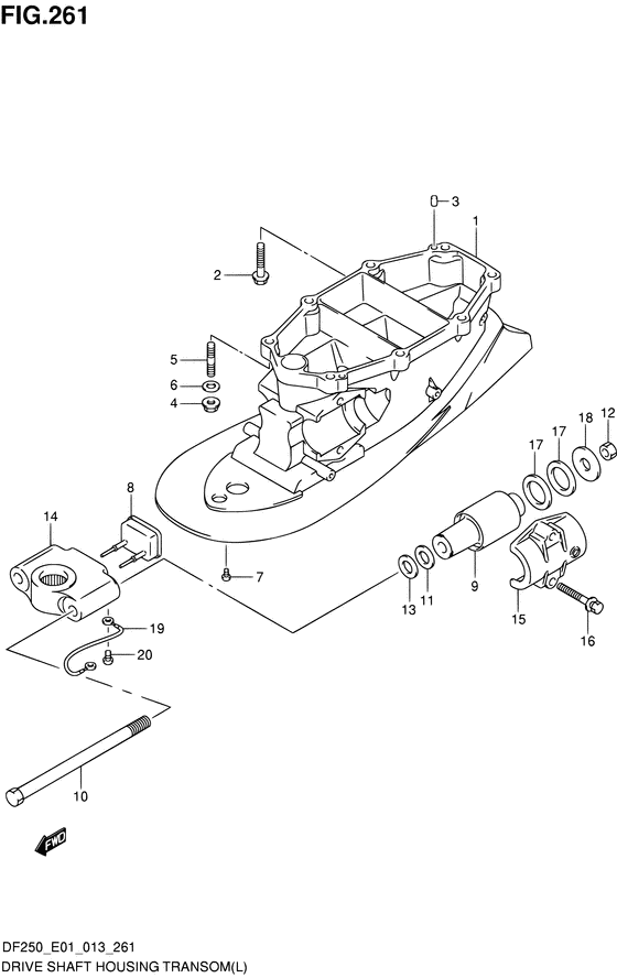 Drive shaft housing transom