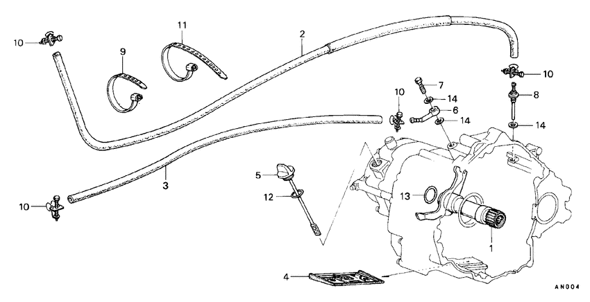 Oil cooler hose/ oil strainer
