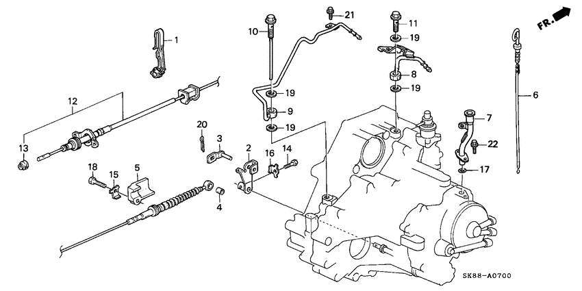Control lever/control wire
