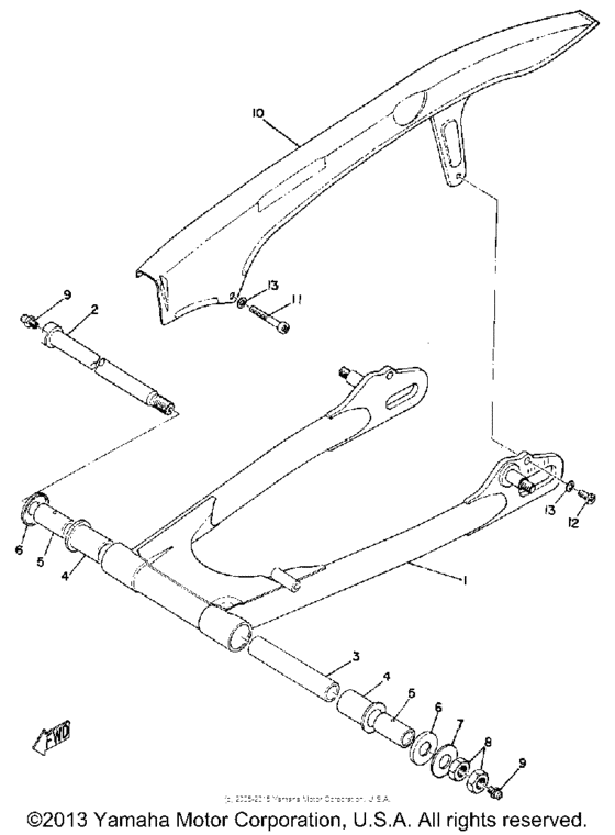 Rear arm and chain case