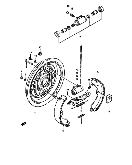 Rear wheel brake