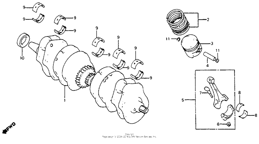 Crankshaft + piston