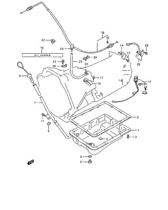 At oil pan and wire harness