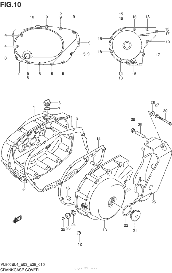 Crankcase Cover (Vl800Bl4 E03)