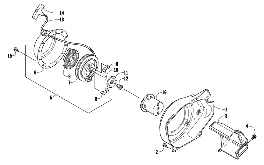 Recoil Starter And Air Shroud Assembly