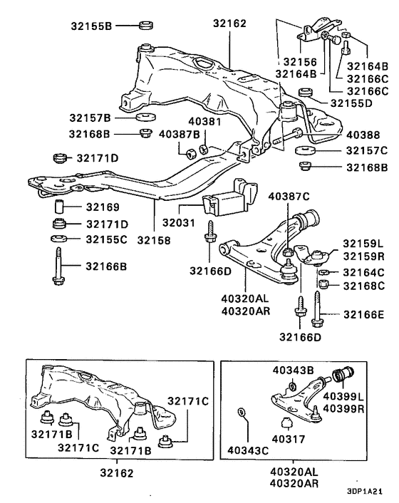 Front susp arm & member