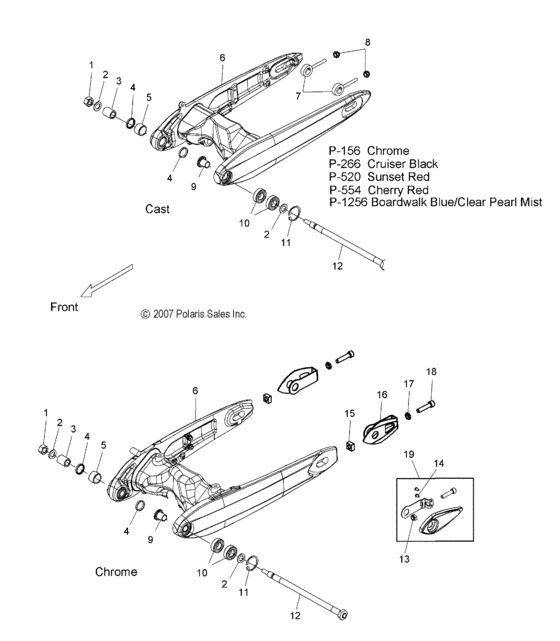 Suspension, swing arm