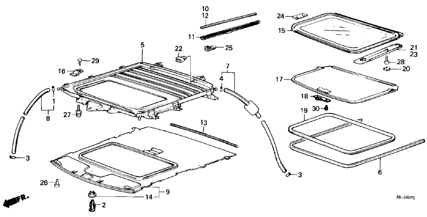 Headliner trim/sun shade/ sliding glass