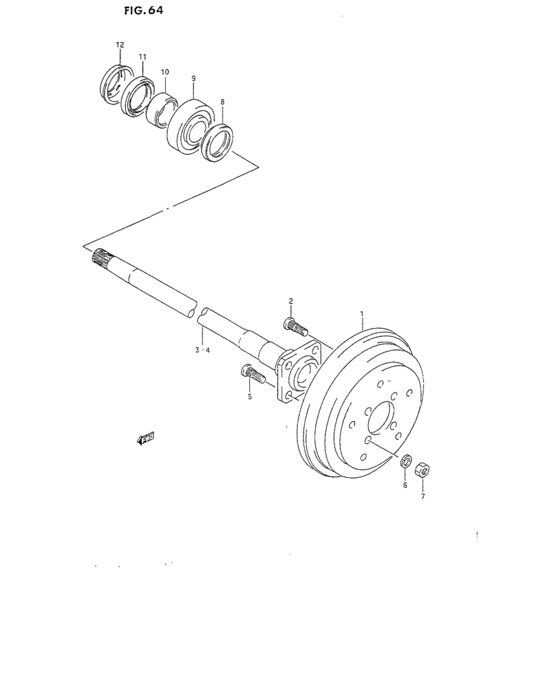 Rear axle and brake drum