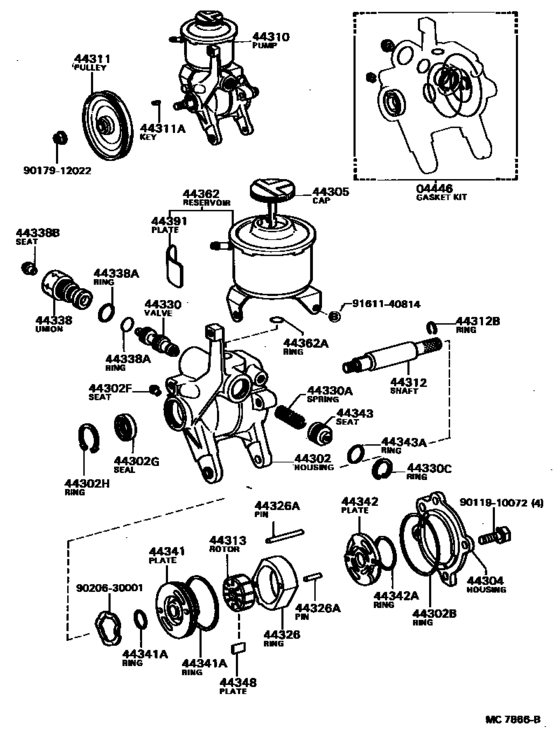 Vane Pump & Reservoir (Power Steering)