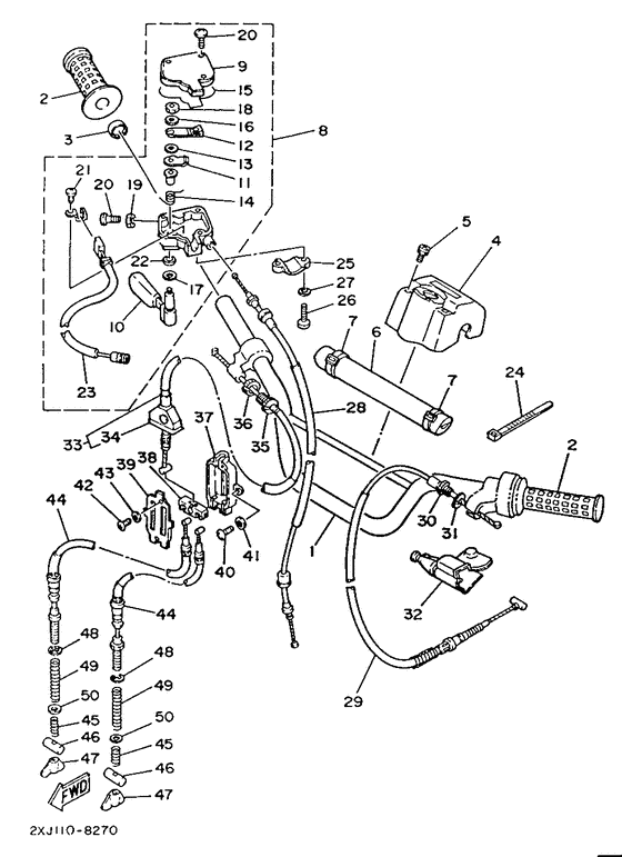 Steering handle & cable