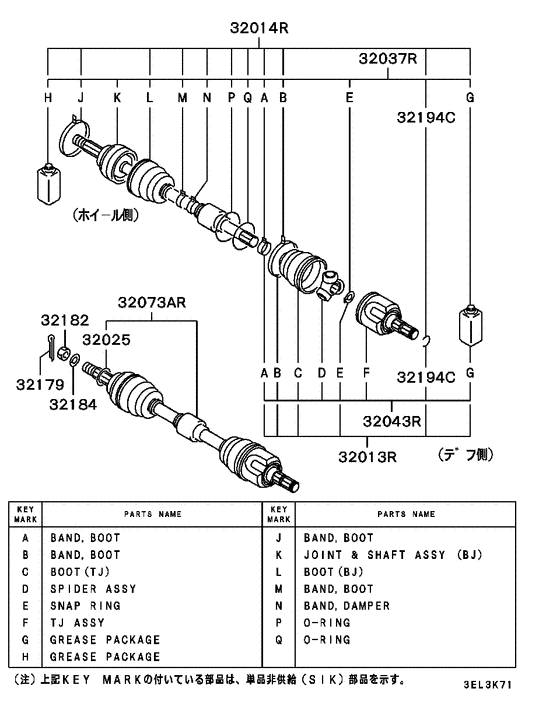 Front axle drive shaft