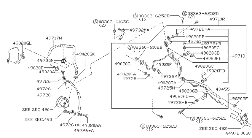 Power steering piping
