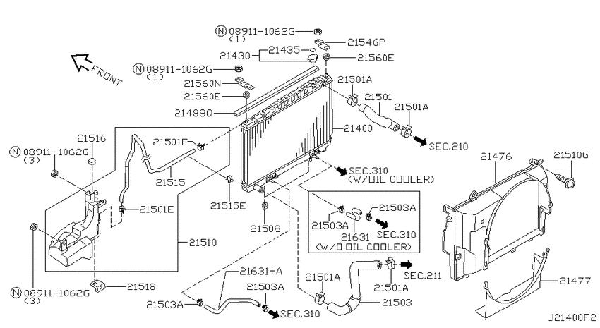 Radiator, shroud & fitting