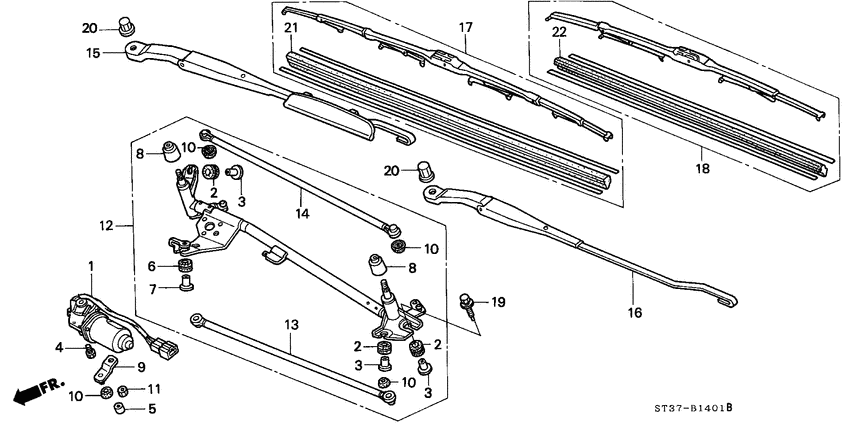 Front windshield wiper