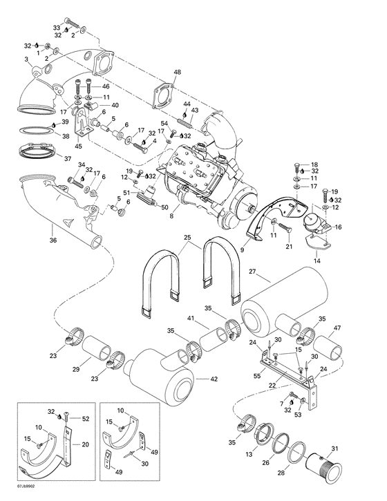 01- engine support and muffler