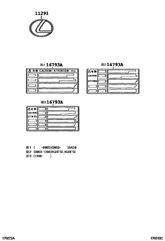 Caution Plate & Name Plate (Engine)