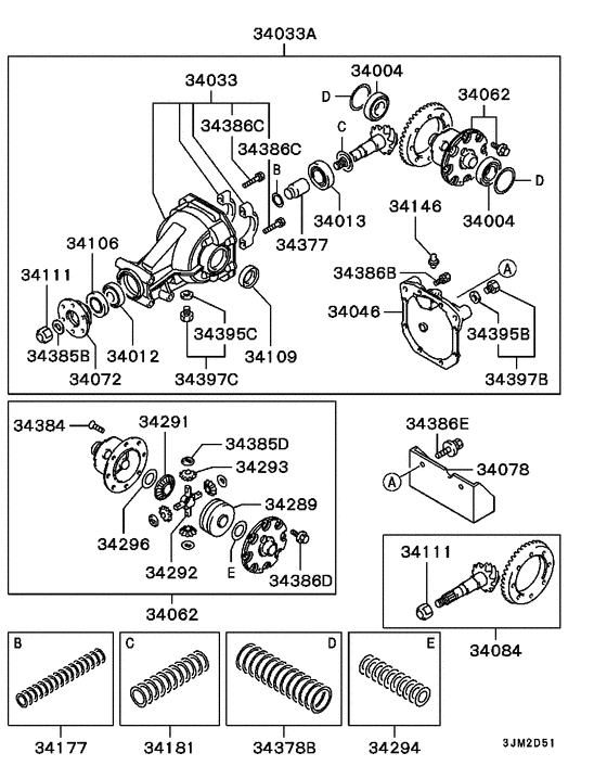 Rear axle differential