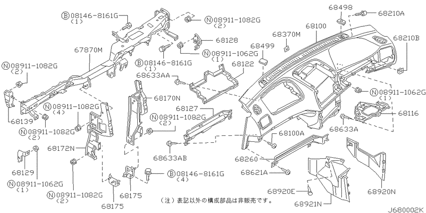 Instrument panel, pad & cluster lid