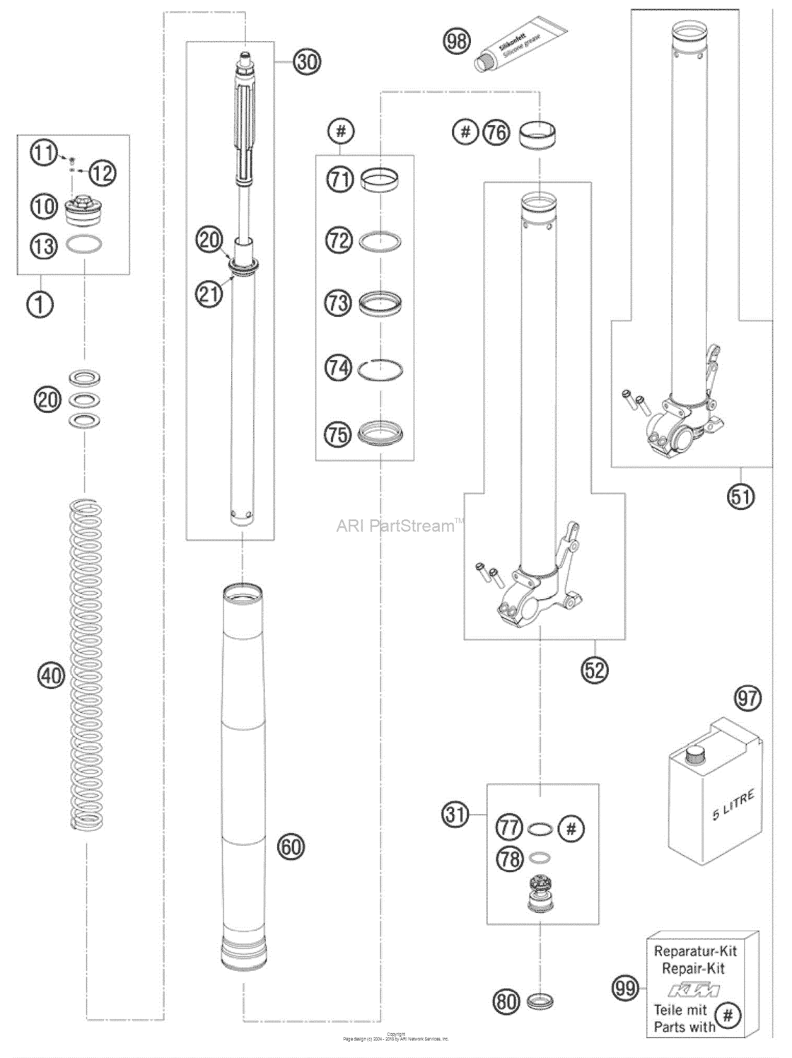 Front Fork, Disassembled