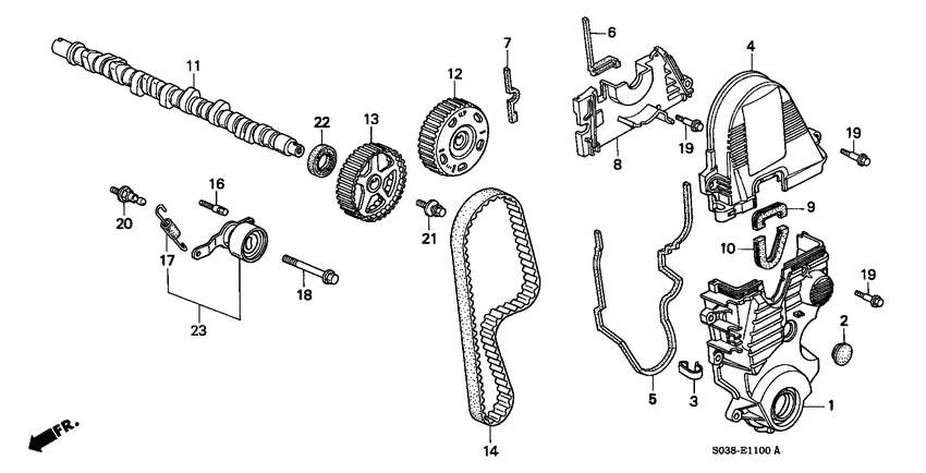 Camshaft/timing belt
