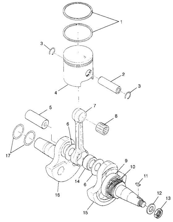 Crankshaft and piston