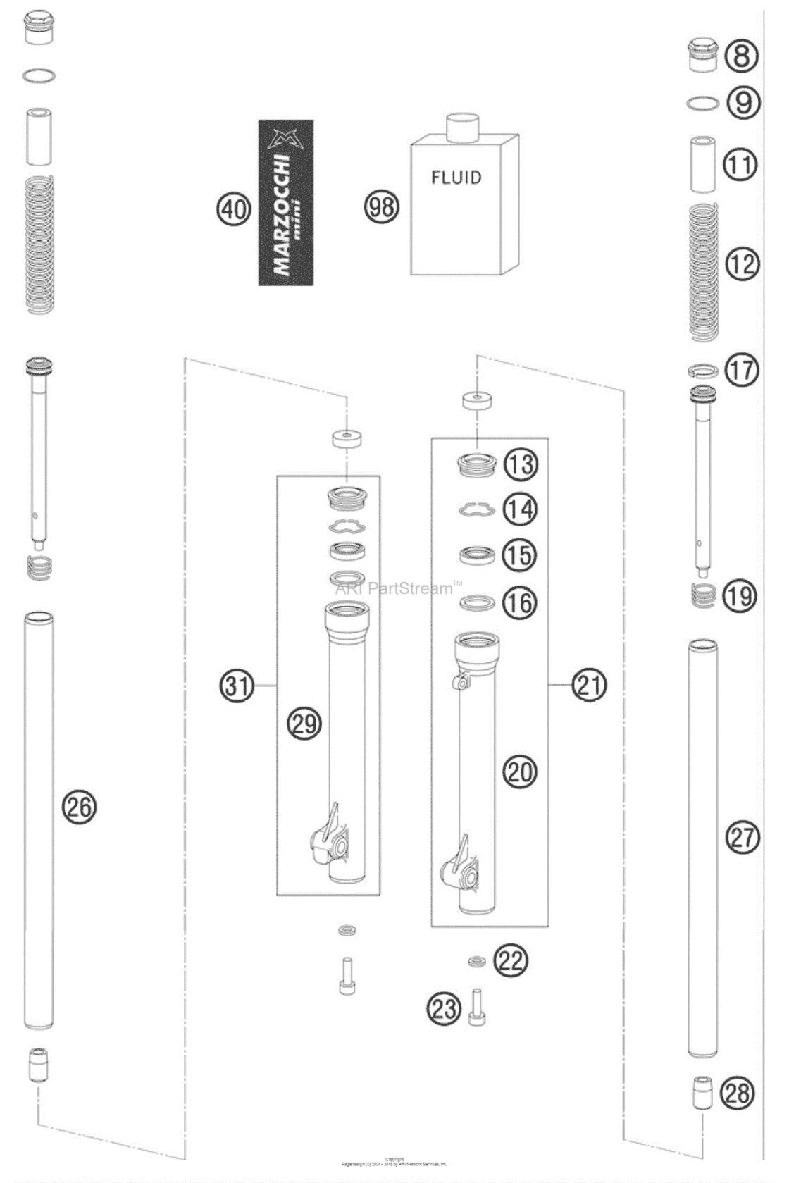 Front Fork, Disassembled