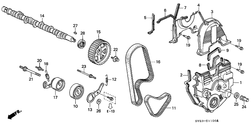 Camshaft/timing belt