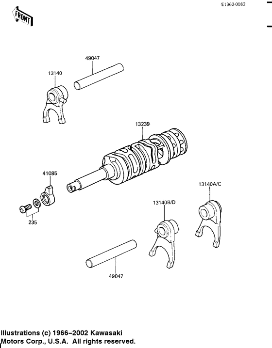 Gear change drum & forks
