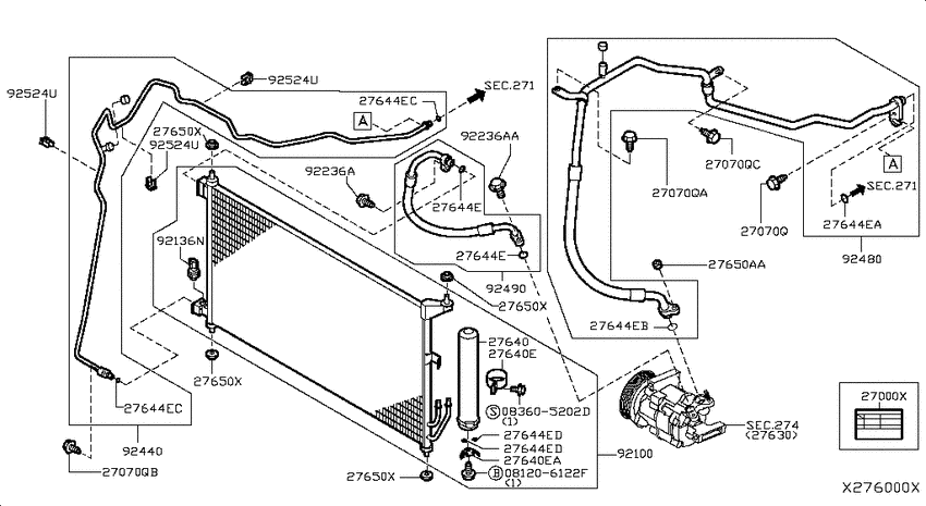 Condensor, liquid tank