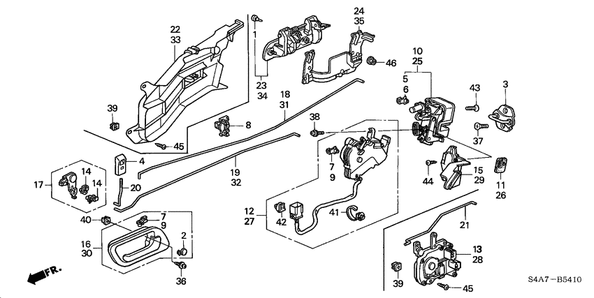 Rear door locks/ outer handle
