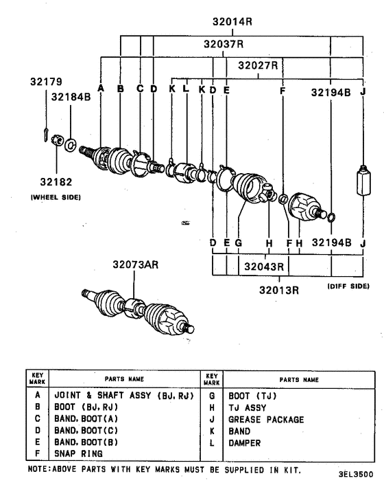Front axle drive shaft