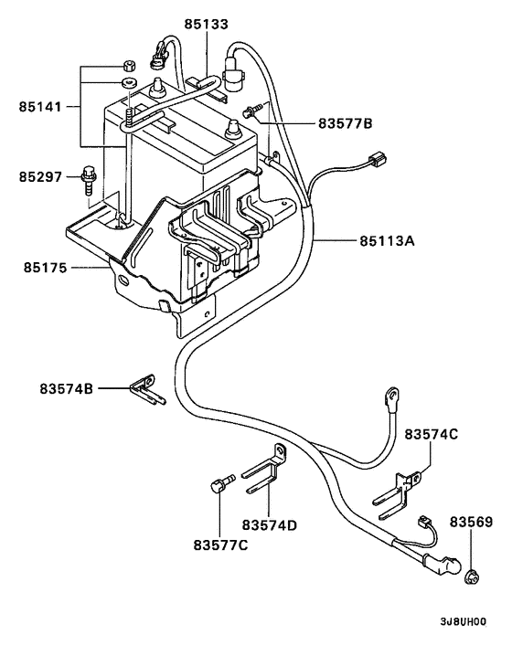 Battery cable & bracket