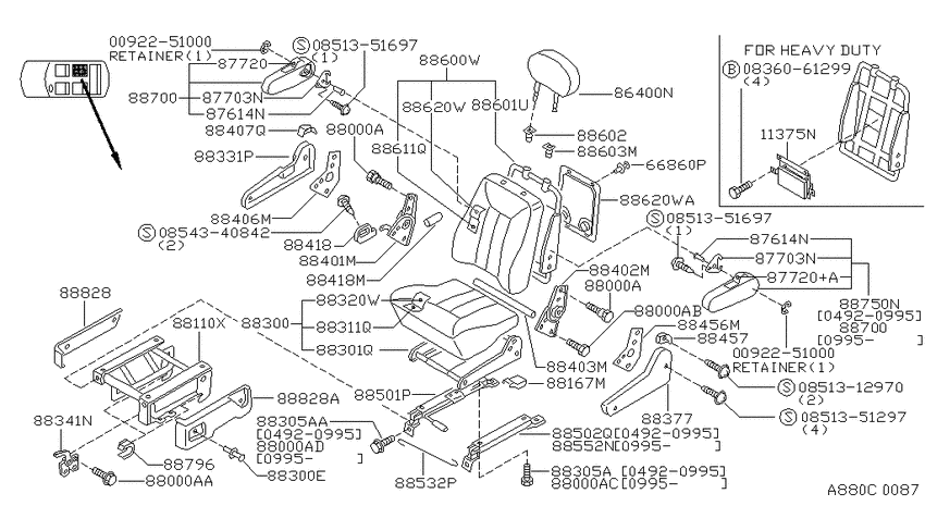 Rear seat