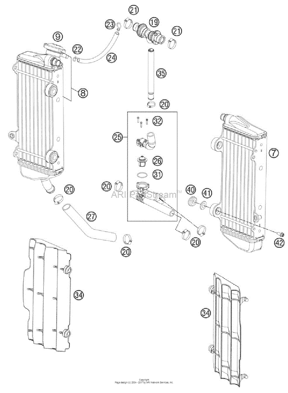 Cooling System для KTM 300, год: 2012. OEM запчасти - Мегазип (регион  продаж - US/EU, ,18088010-939791)