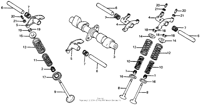 Camshaft + valve