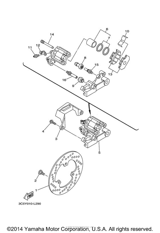 Rear brake caliper