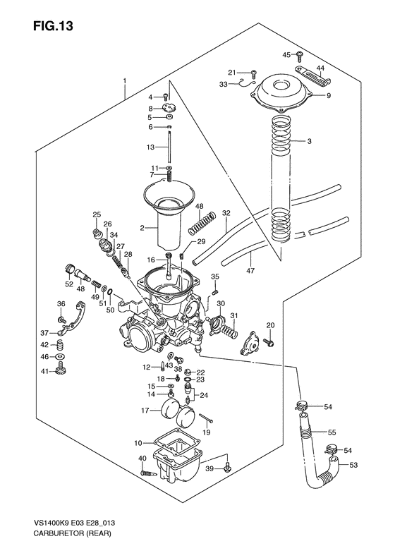 Carburetor for 2009 Suzuki VS1400 | USA/ Canada sales region